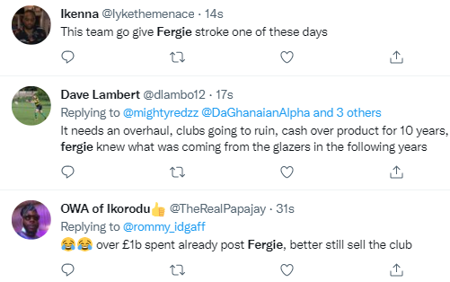 This team go give Fergie stroke one of these days - Reactions as Salah, Diaz and Mane help Liverpool thrash Manchester United 4-0 at Anfield.