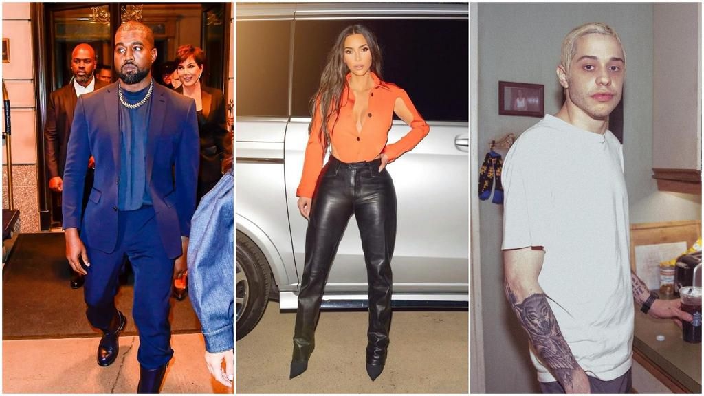 Kanye West Kim Kardashian and Pete Davidson [Instagram/KanyeWestTheGoat] [Instagram/KimKardashian] [Instagram/PeteDavidson]