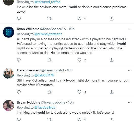 Everton fans wanted Iwobi to come on against Boreham Wood