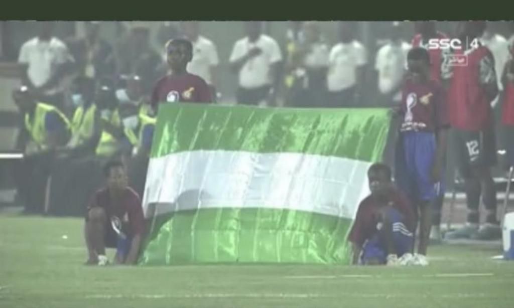 The Nigerian flag used at the game against Ghana