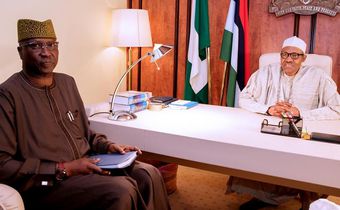 President Muhammadu Buhari with Secretary to Government of the Federation Mr Boss Mustapha