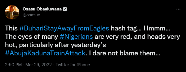 #BuhariStayAwayFromEagles reactions