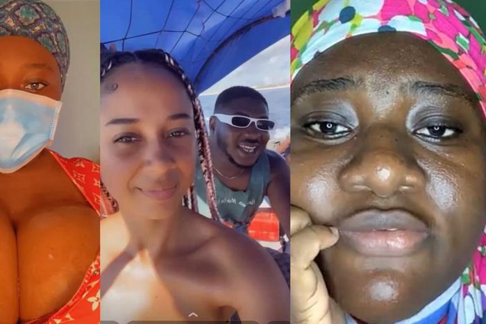 Nana Adjoa aka Chocolate Candy and Sister Derby with David her new boyfriend