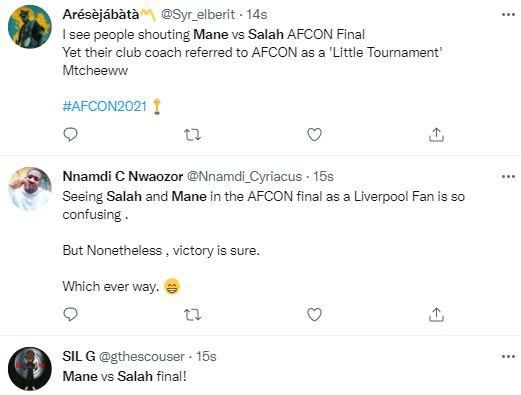 Tweets about Salah and Mane
