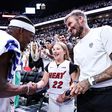 David Beckham and Harper Seven meet Jimmy Butler as Miami Heat beat down Atlanta Hawks in NBA Playoffs Game 2