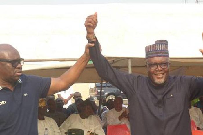 Ayo Fayose and Bisi Kolawole. (Tribune)