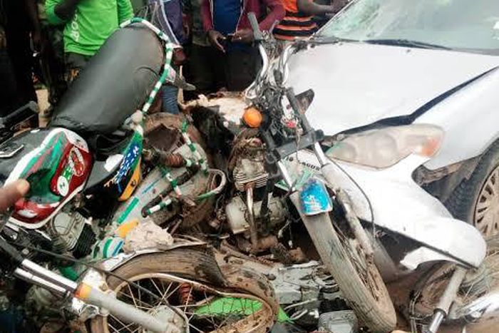 3 people died on the spot as car rams into okada park in Ogun