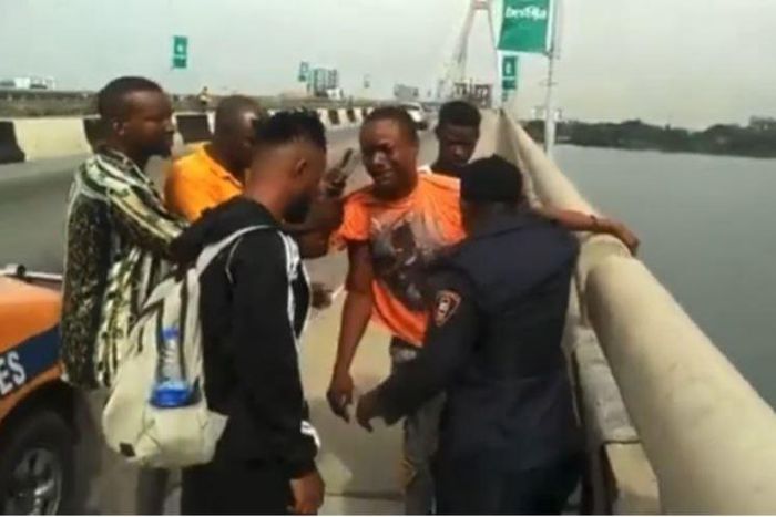 Screenshot: Man stopped from committing suicide