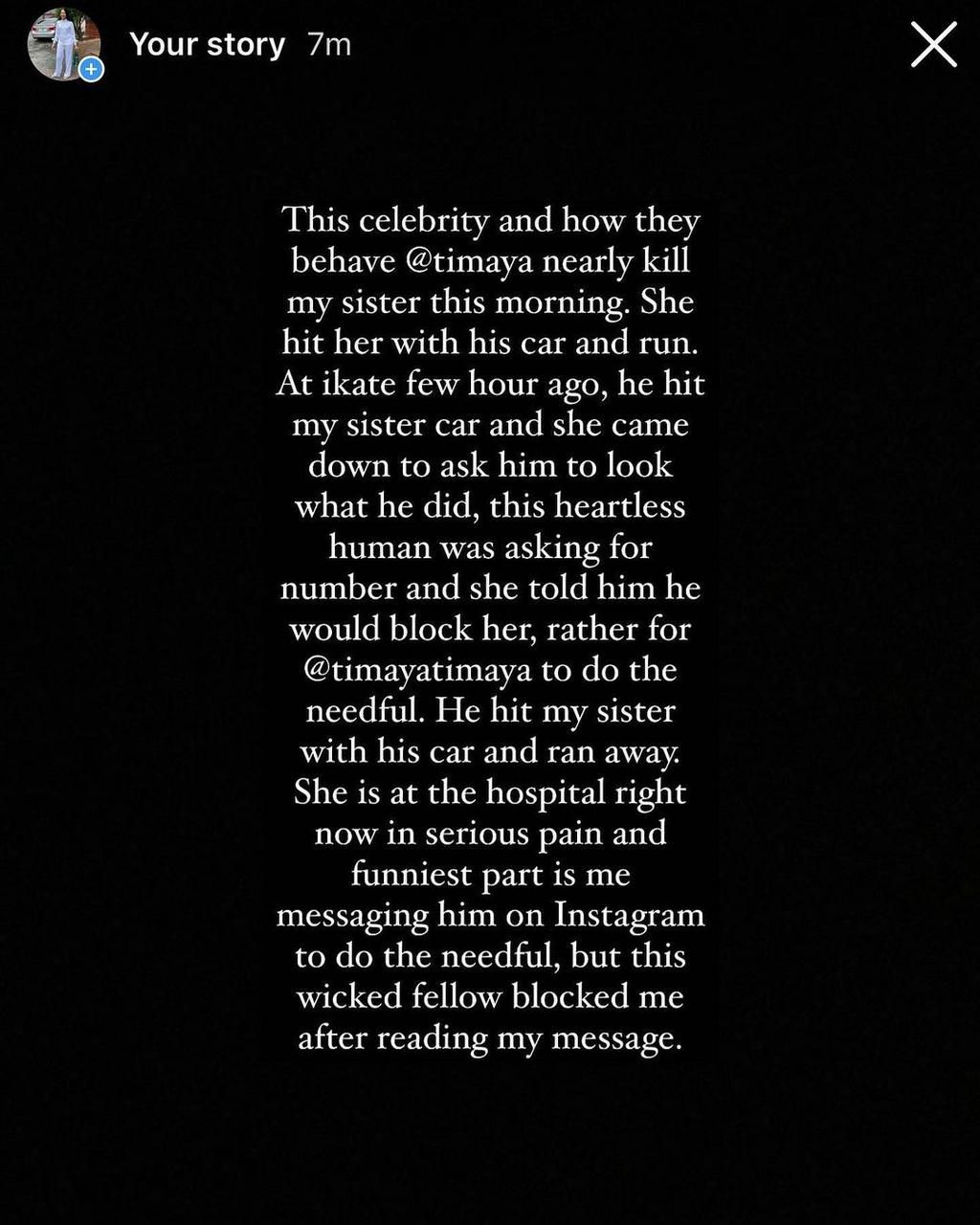 Timaya accused of hit and run, victim seriously injured