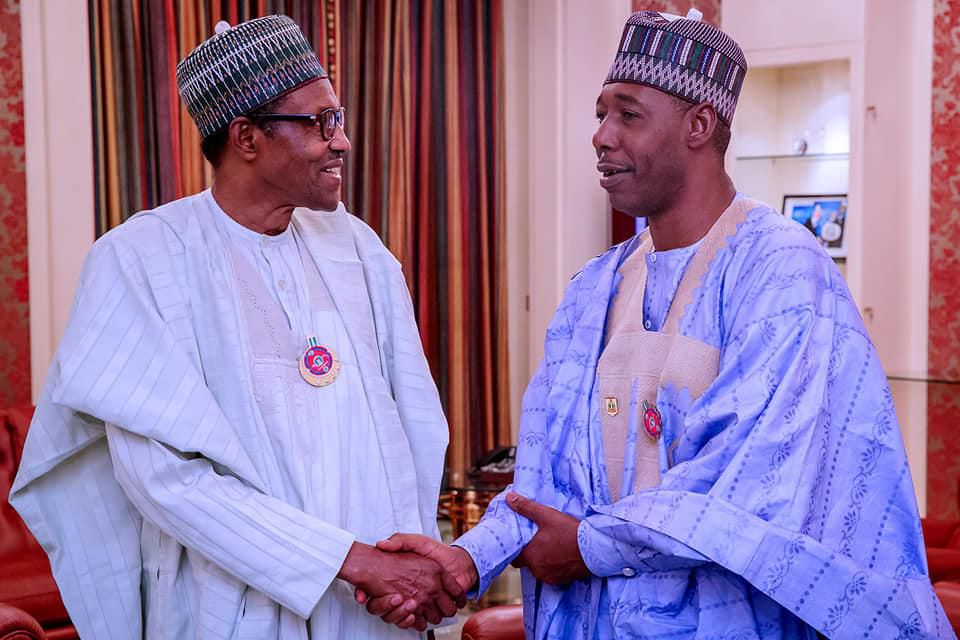 President Muhammadu Buhari with Babagana Umara Zulum, Borno governor-elect
