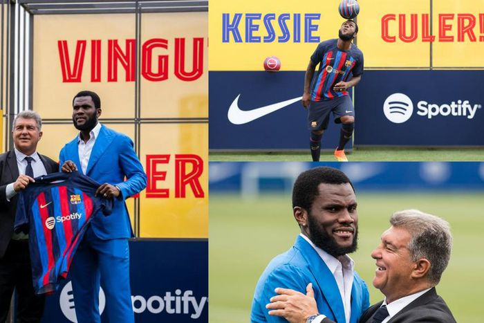 Laporta boasts as Barcelona unveil Kessie