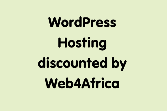 WordPress Hosting discounted by Web4Africa