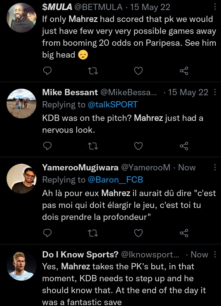 Reactions as Mahrez misses penalty for Manchester City against West Ham