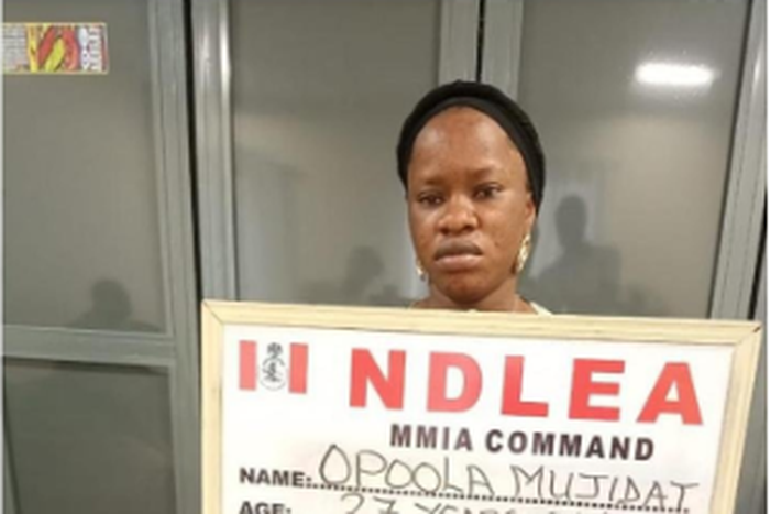 Drug suspect, Opoola Mujidat. [Twitter:NDLEA]
