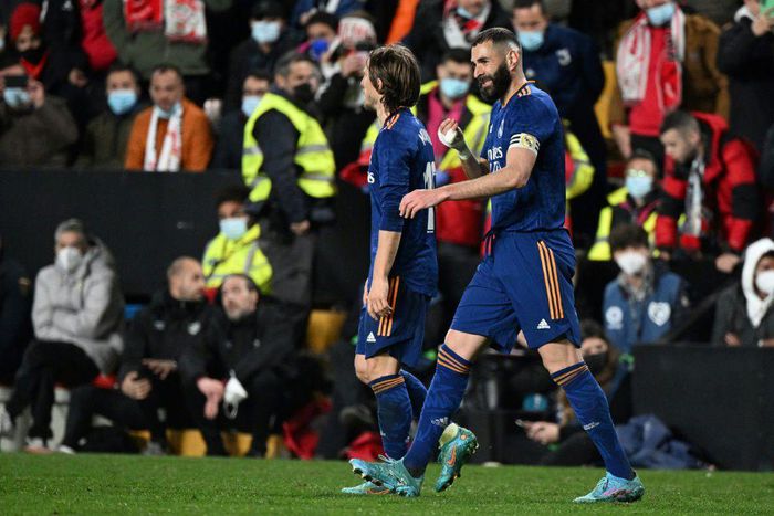 That's the winner: Real Madrid's Karim Benzema celebrates after scoring