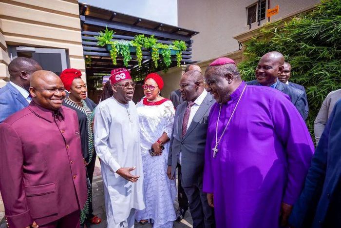 Bola Tinubu and Pentecostal Bishops Forum of Northern. (Daily Trust)