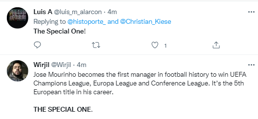 Jose Mourinho shines as AS Roma beat Feyenoord to win Europa Conference League