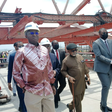 Minister of Works and Housing, Babatunde Fashola and Labour Minister, Chris Ngige inspecting the  construction of the 2nd Niger Bridge. (Daily Post)