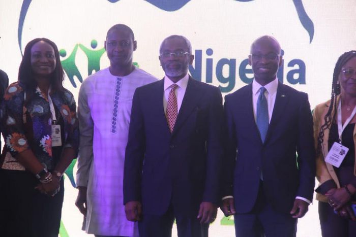 L-R: The Director, External Affairs, British American Tobacco (BAT) West and Central Africa, Odiri Erewa-Meggison; and the President, Nigeria Employers Consultative Association (NECA), Mr Taiwo Adeniyi; the Speaker, Federal House of Representatives, Mr...