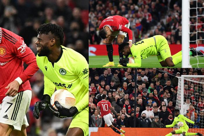 Francis Uzoho stops Ronaldo in Manchester United’s 1-0 win against Omonia Nicosia