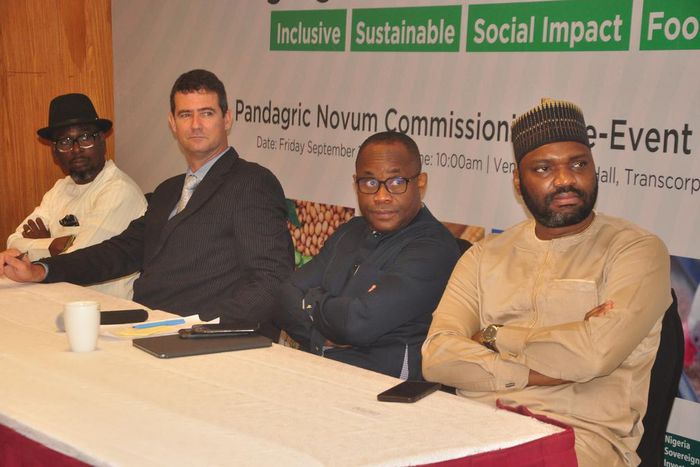 L-R: Portfolio Manager, Nigeria Sovereign Investment Authority (NSIA), Mr. Pius Osiriamhe Anyiador; Chief Executive Officer, Pandagric Novum Ltd, Mr. Bruce Spain; Managing Director & Chief Executive Officer NSIA, Mr. Uche Orji; and Executive Director N...