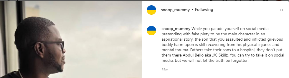 Mella says JJC inflicted grievous bodily harm on his son.