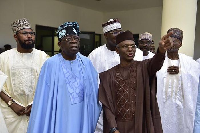 APC Presidential aspirant, Bola Tinubu and Governor Nasir El-Rufai of Kaduna State. (TheNation)