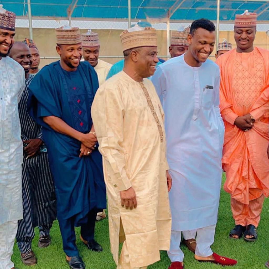 Shehu Abdullahi and Sokoto State Governor Aminu Tambuwal unveil Sports Center