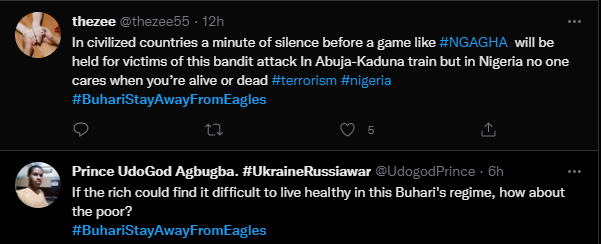 #BuhariStayAwayFromEagles reactions