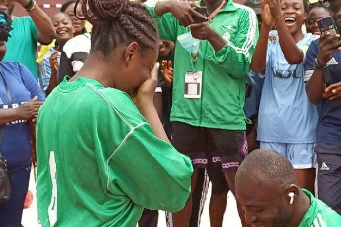 2022 NUGA: 2 Gold medalists publicly announce marriage proposal at UNILAG. [Twitter:NUGANigeria]