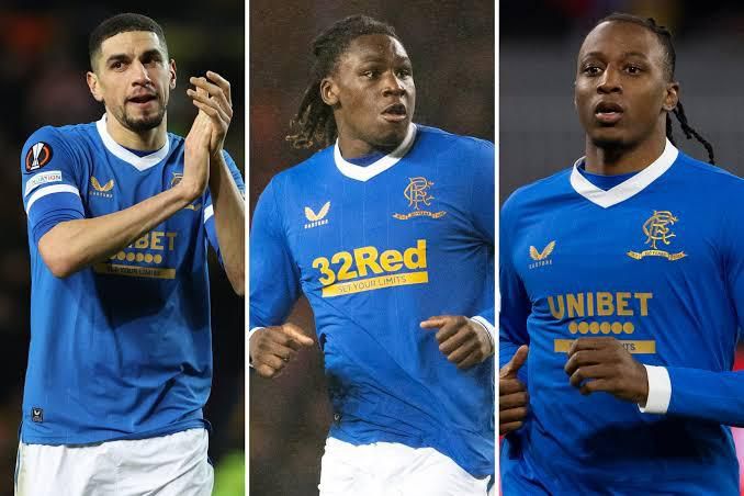Super Eagles trio Leon Balogun (L), Calvin Bassey (C) and Joe Aribo (R) have all played important roles for Rangers this season