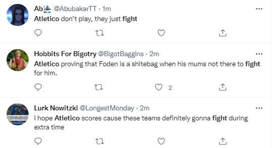 Reactions to fight between Atletico Madrid and Manchester City in the Champions League