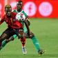 New Pyramids FC signing Lumala Abdu (F) playing for Uganda against Senegal in the Africa Cup of Nations last month