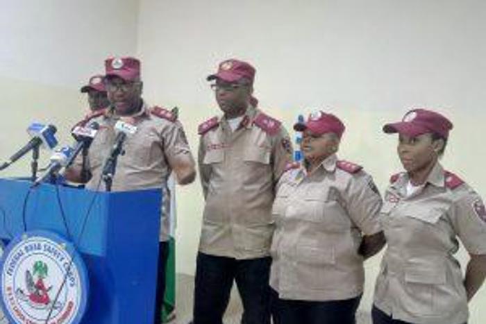 From L-R The Deputy Corps Commander, Operations, Lucas Oguntade, Lagos Corps Commander, Olusegun Ogungbemide, Deputy Corps Commander, Admin. Human Resources, Deputy Corps Commander, Azubuike Onyemeh, Route Commander, Public, Education Officer, Olabisi ...