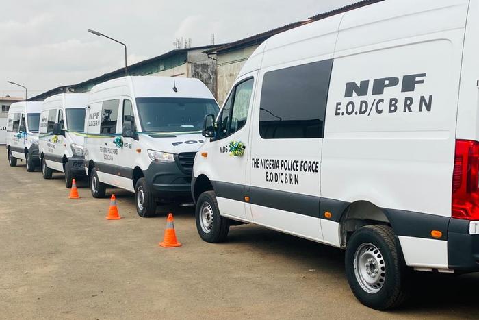 The mobile detection system vans donated by the United State (U.S.) to Nigeria Police Force’s Explosive Ordnance Disposal at the EOD Command.