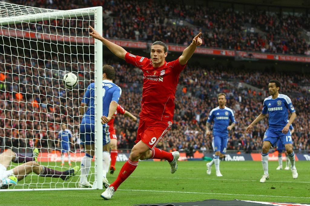 Andy Carroll wheeled away in celebration thinking he had scored the equaliser