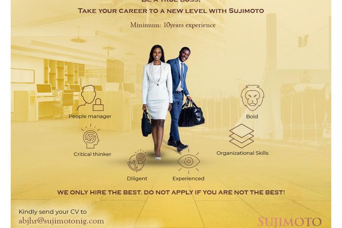 Sujimoto is hiring senior office manager/administrative manager in Abuja