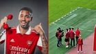 Gabriel Jesus is seen in full Arsenal jersey in a leaked video