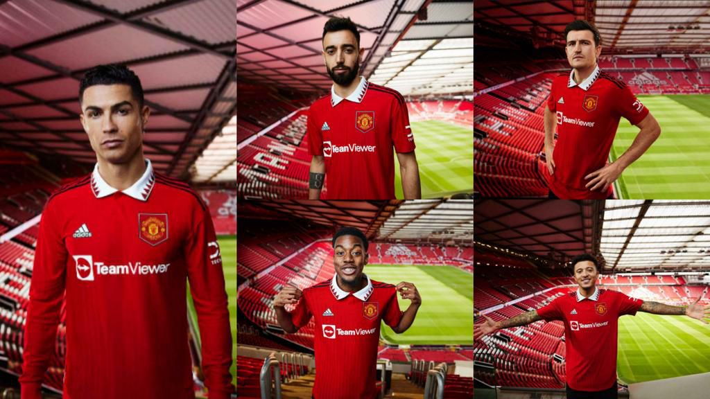 Cristiano Ronaldo models new Manchester United home jersey