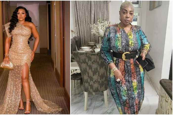 Nollywood actress Mercy Aigbe and businesswoma Larrit [Instagram/MercyAigbe] [Instagram/LarritShowVillage]