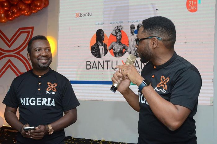 L-R; Ernest Mbenkum (Founder and CEO of BBF), Victor Akoma-Philips (Cofounder and COO of BBF) sharing the 2022 Bantu Xpansion plan with the community.