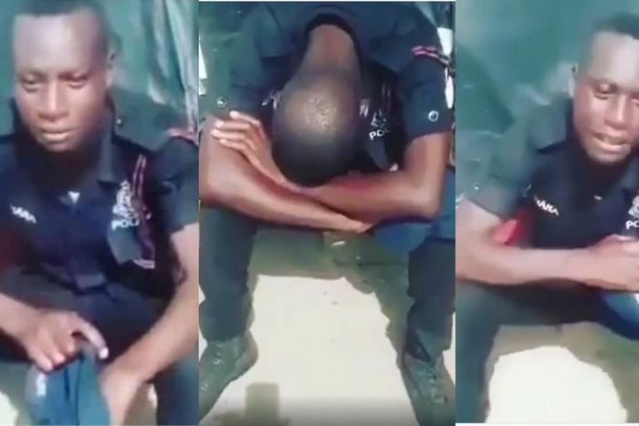 Civilians film and mock drunk Ghanaian police officer who can’t walk (video)