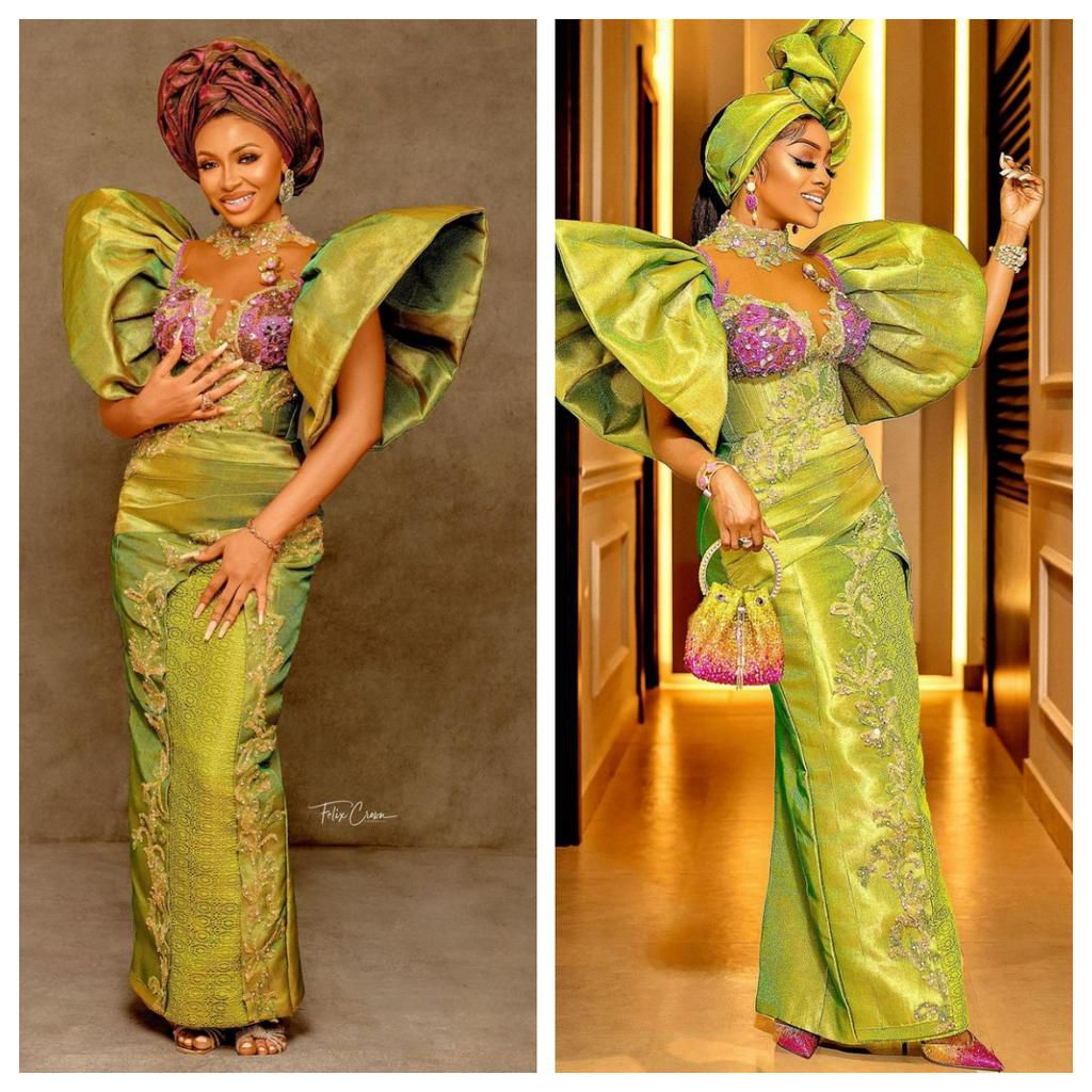 Chioma and Liquorose in Aso Oke [Instagram]