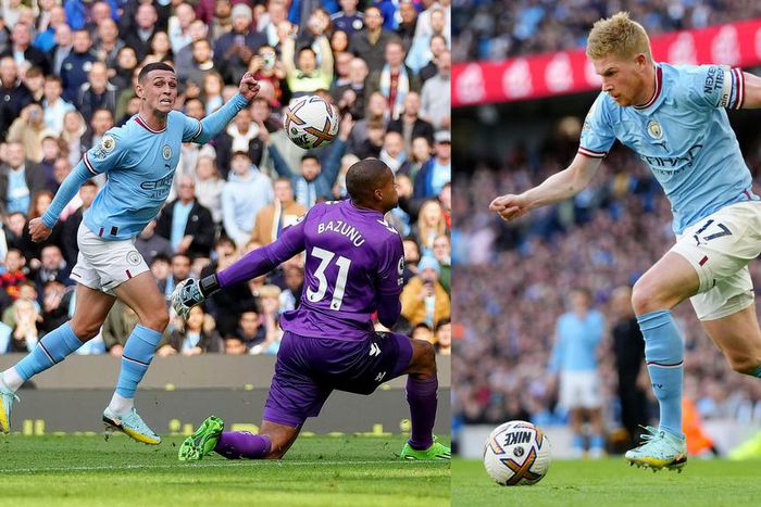 Kevin De Buyne sets record as Manchester City thrash Aribo's Southampton to go top of the league