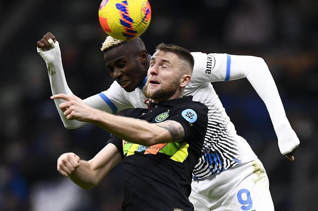Victor Osimhen and Milan Skriniar were involved in a nasty collision in November