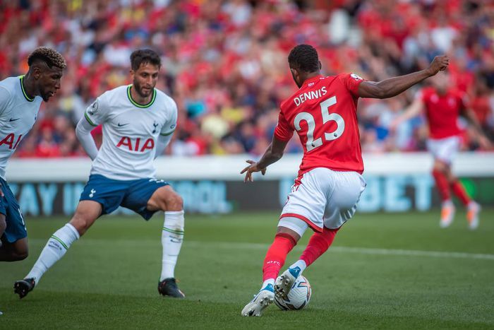 Emmanuel Dennis came off the bench for Nottingham Forest against Tottenham