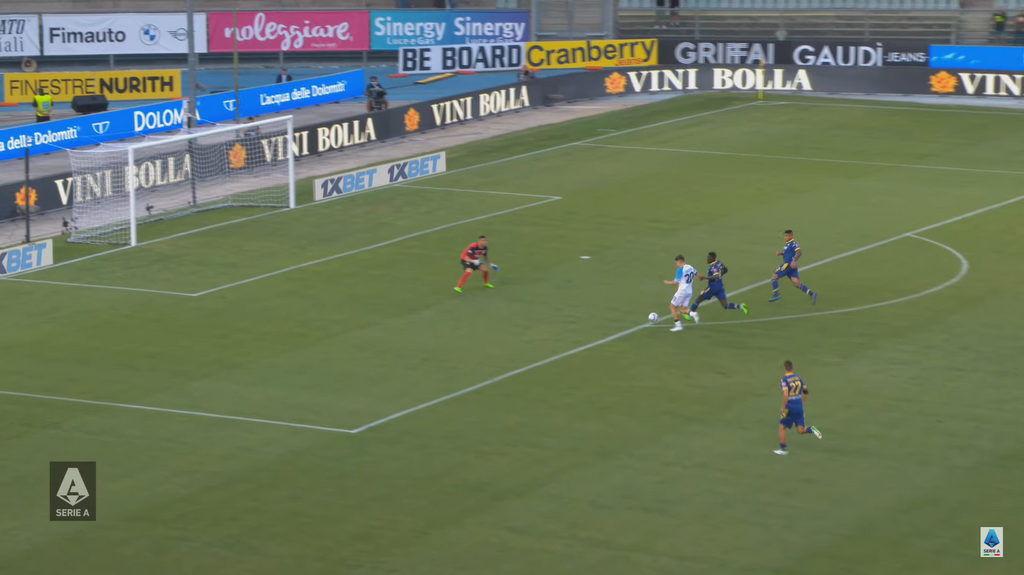 Osimhen's movement opened up a massive gap in the heart of the Verona defence, which Zielinki exploited for Napoli's third