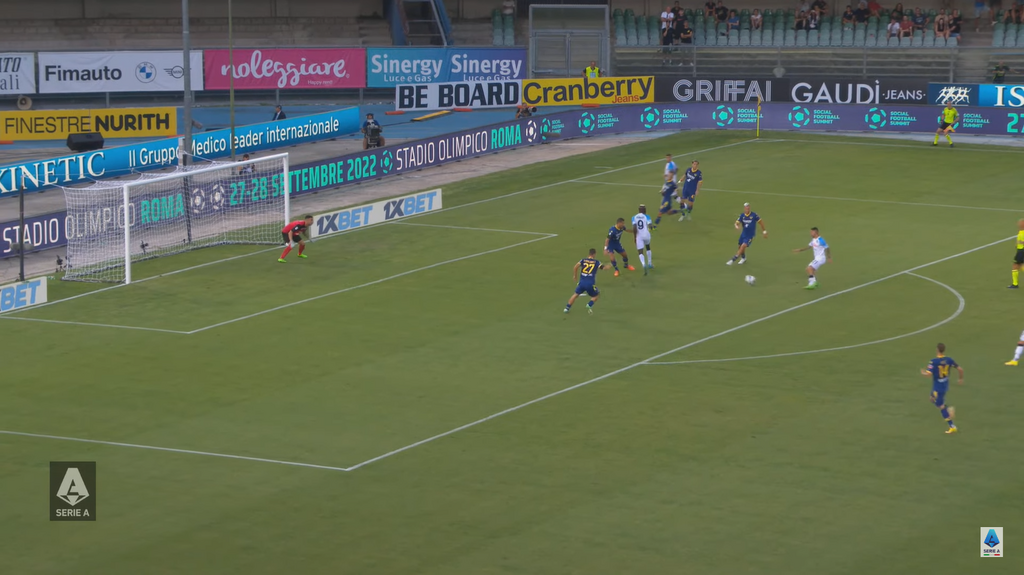 Osimhen timed his run to get ahead of his marker, before laying the ball off to Politano to score the fifth