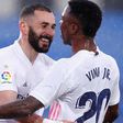 Karim Benzema embraces Vini Jr
