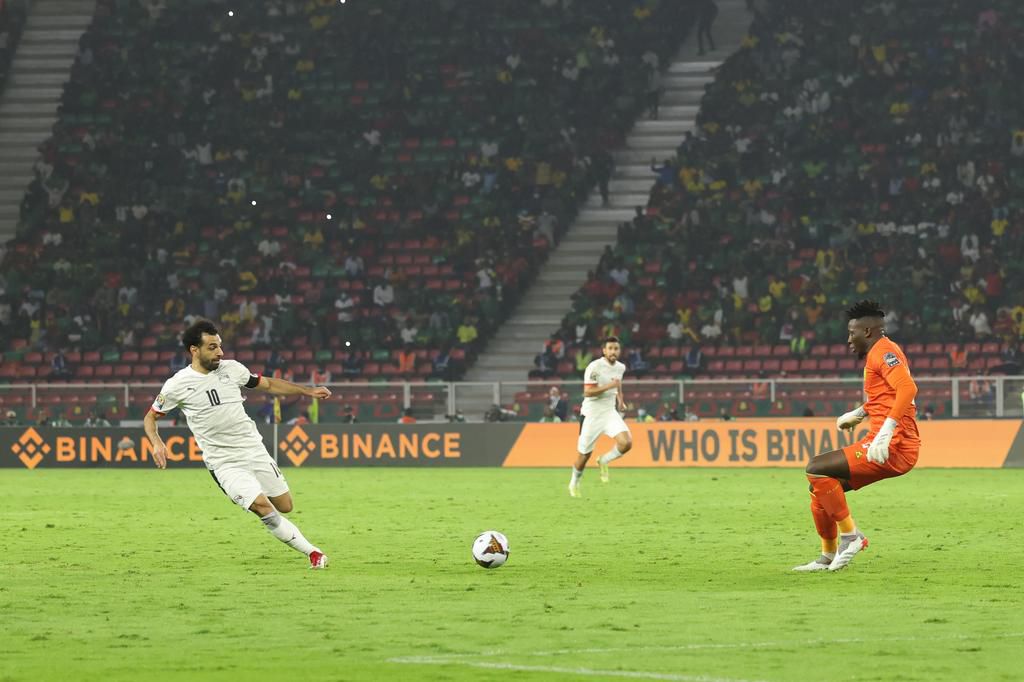 Salah missed a good chance to put Egypt ahead in normal time.